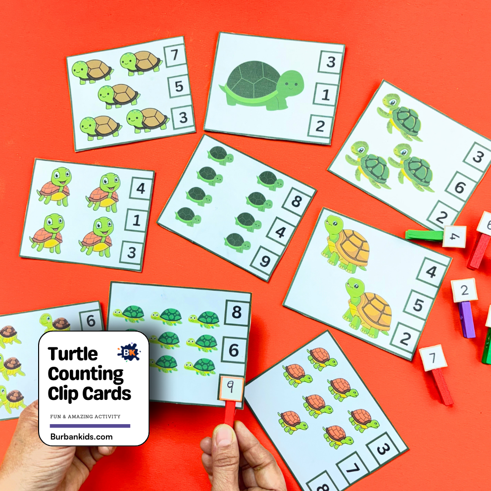 Turtle Counting Clip Cards Turtle Counting Clip Cards