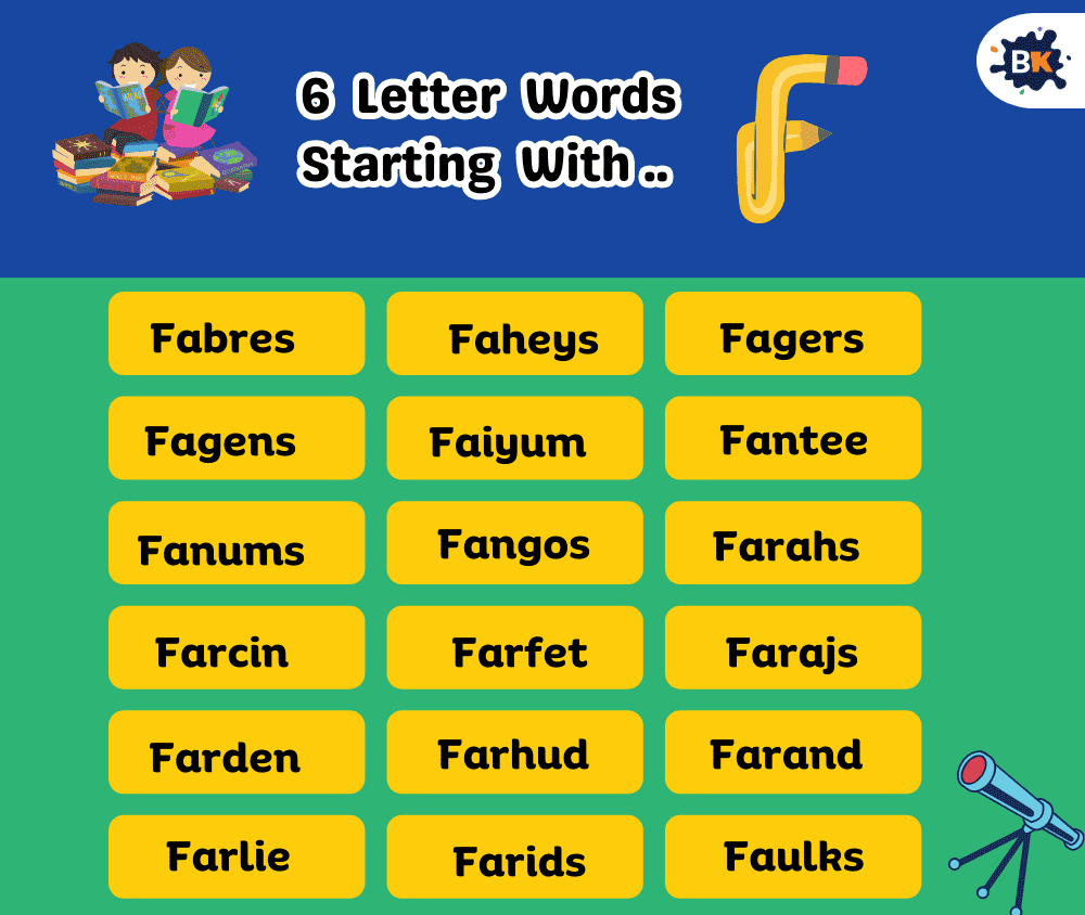 Unkown 6 Letter Words Starting With F For Kids Unkown 6 Letter Words Starting With F For Kids