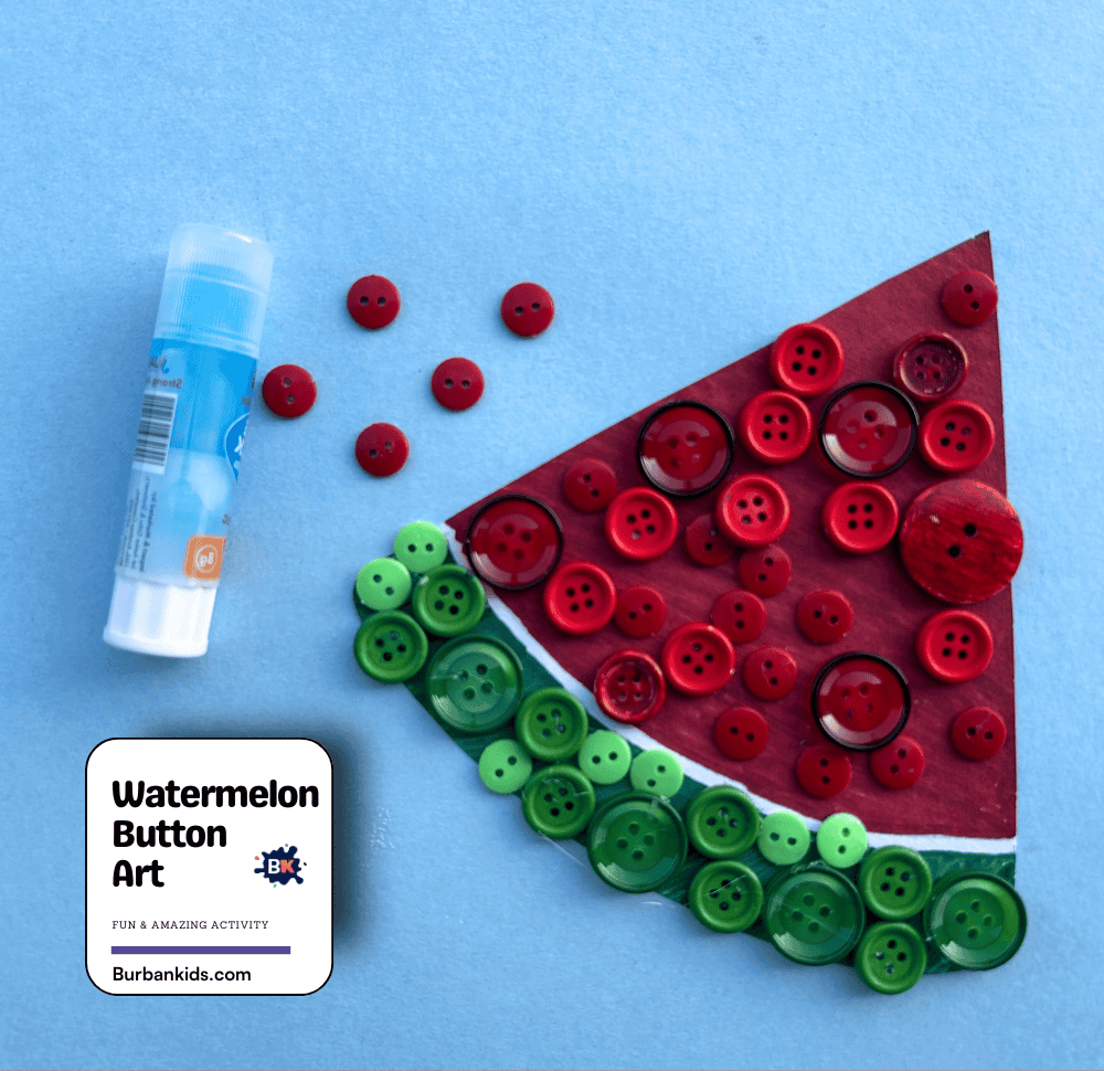 Watermelon Button Art Activity