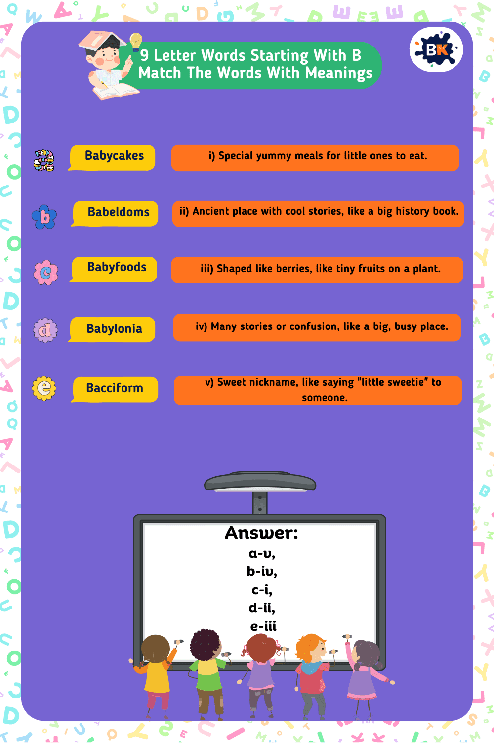 Amazing Word Matching Activity For Kids Amazing Word Matching Activity For Kids
