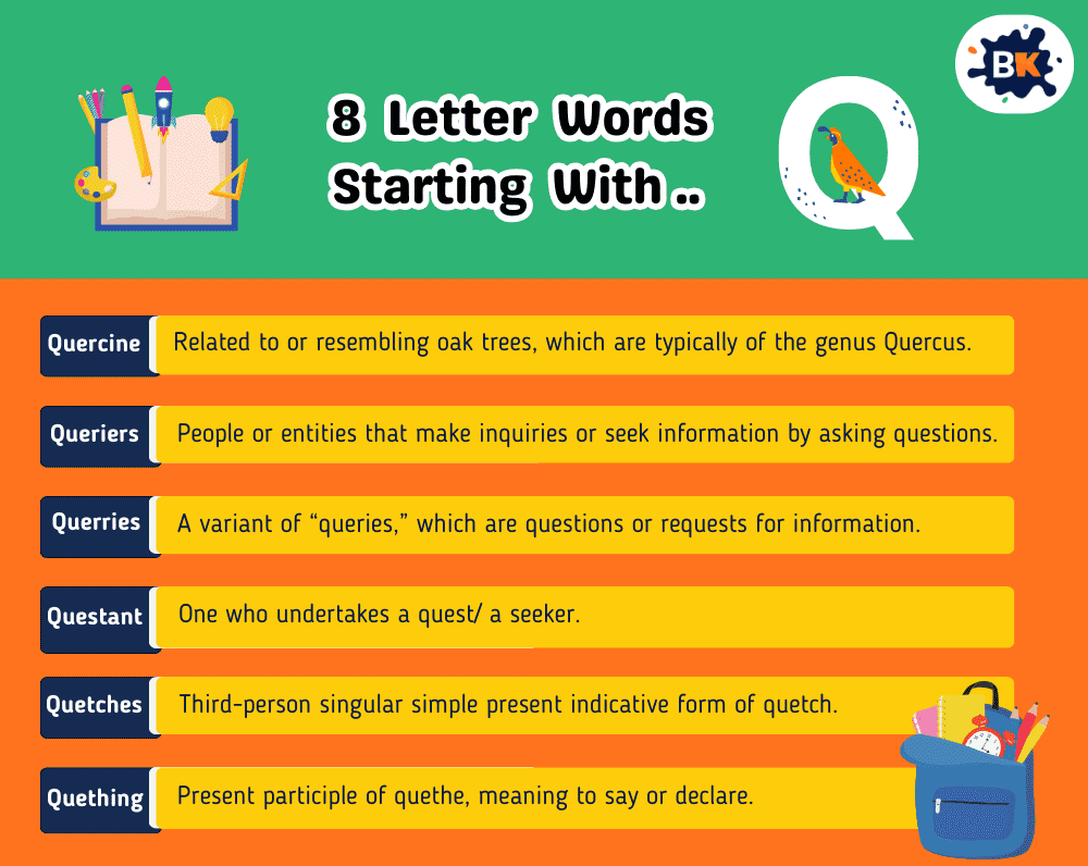 Amusing 8 Letter Words Starting With Q For Kids Amusing 8 Letter Words Starting With Q For Kids