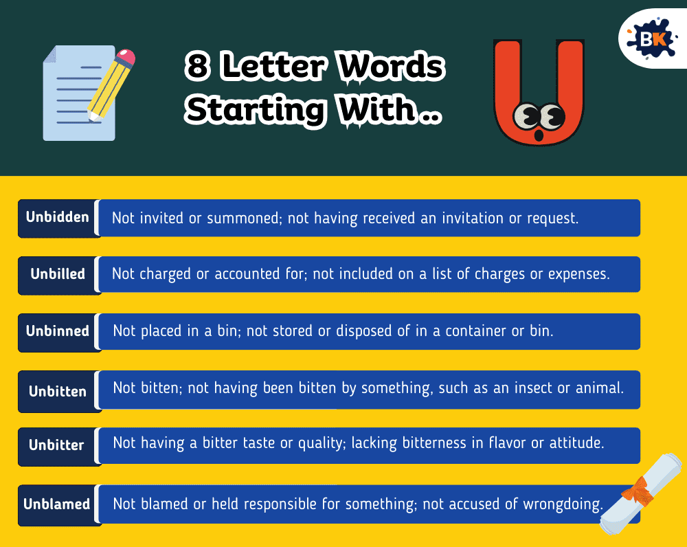 Amusing 8 Letter Words Starting With U For Kids Amusing 8 Letter Words Starting With U For Kids