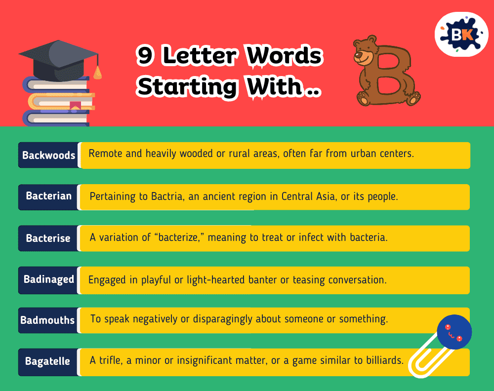 Amusing 9 Letter Words Starting With B For Kids Amusing 9 Letter Words Starting With B For Kids