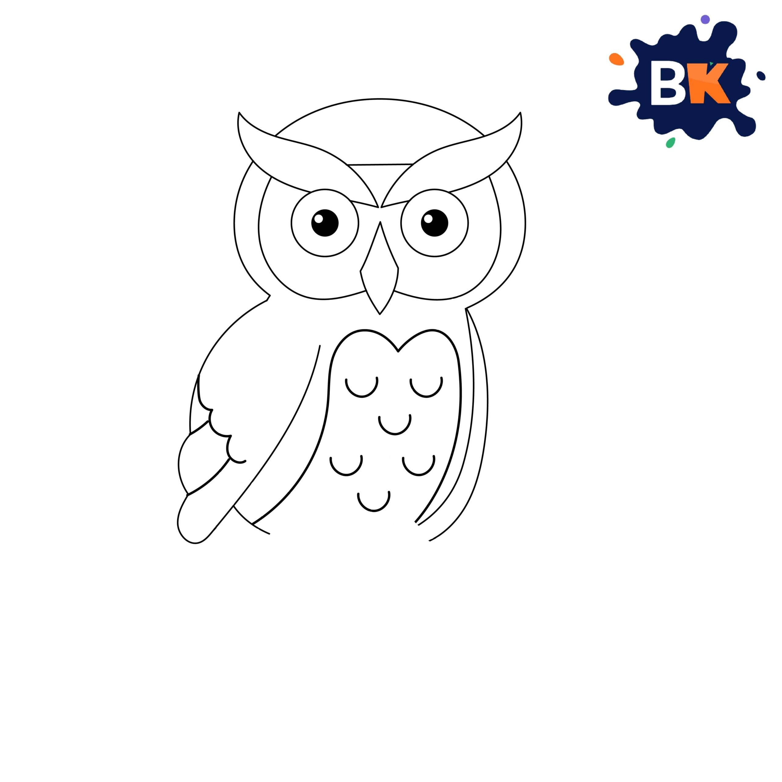 How to Draw Barn Owl Step 9 How to Draw Barn Owl Step 9