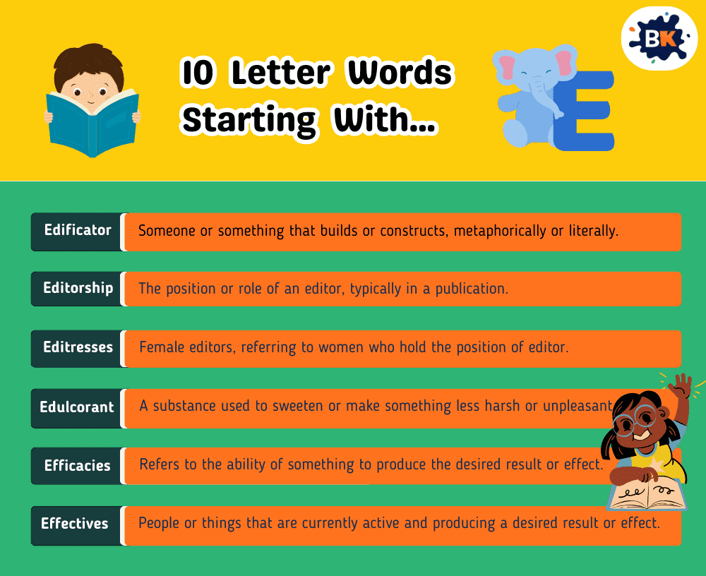 Amusing 10 Letter Words Starting With E For Kids Amusing 10 Letter Words Starting With E For Kids