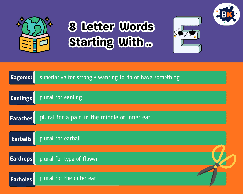 Incredible 8 Letter Words Starting With E For Kids Incredible 8 Letter Words Starting With E For Kids