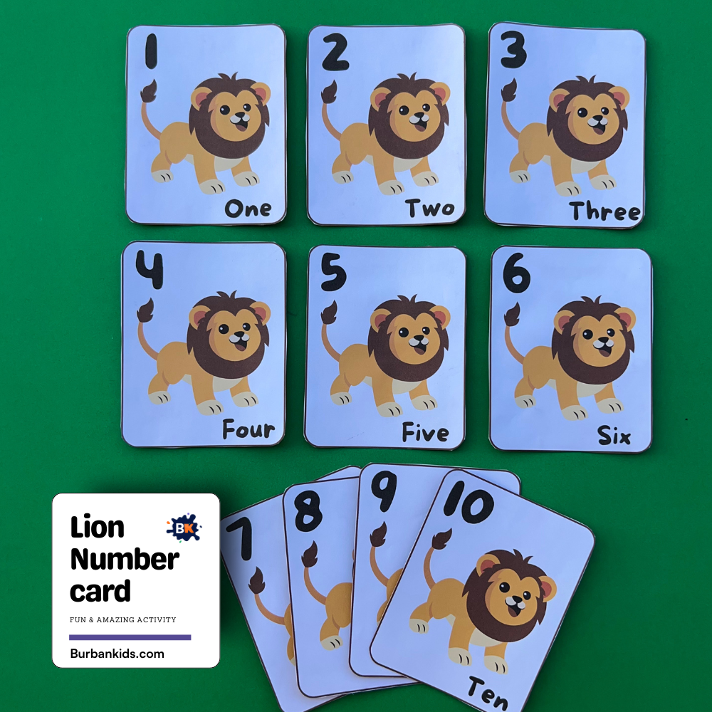 Lion Number card Lion Number Card