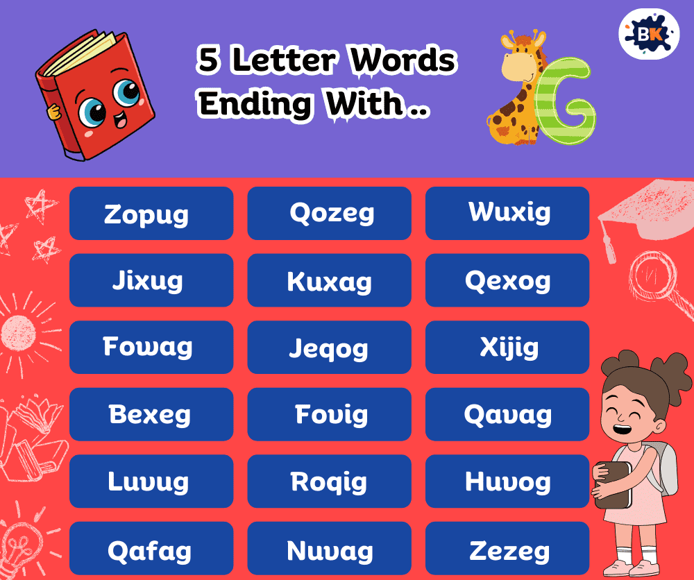 Perfect 5 Letter Words Ending With G For Kids Perfect 5 Letter Words Ending With G For Kids