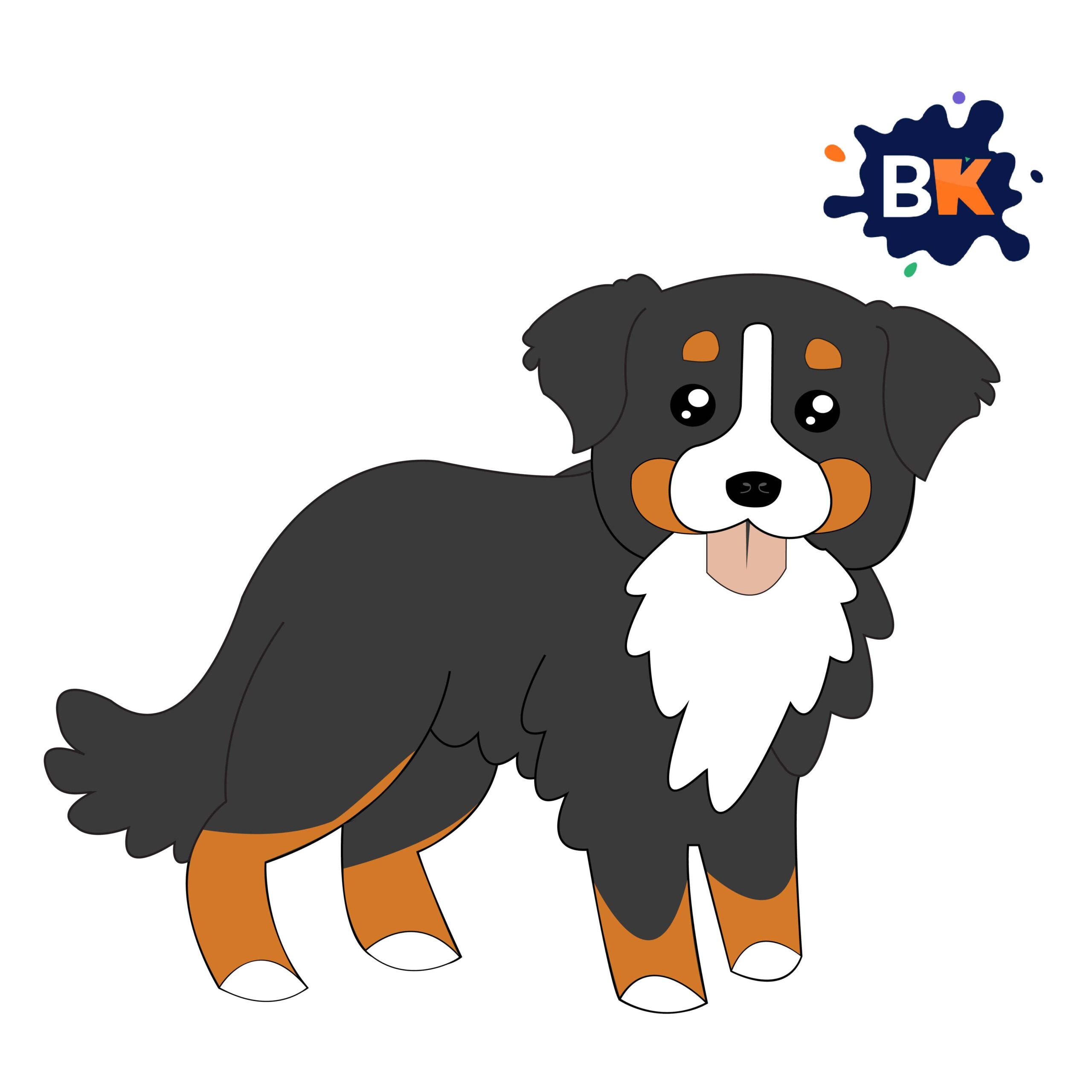 How to Draw a Bernese Mountain Dog Step 8 How to Draw a Bernese Mountain Dog Step 8