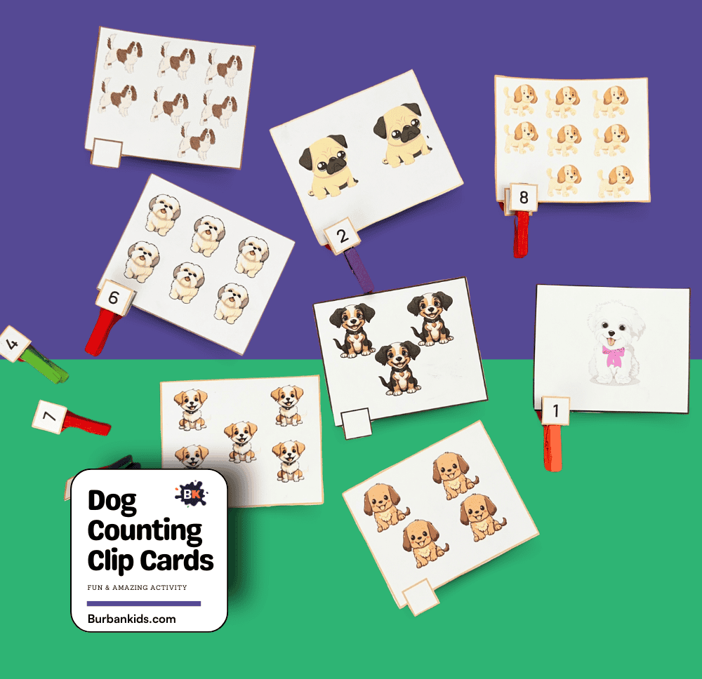 Dog Counting Clip Cards