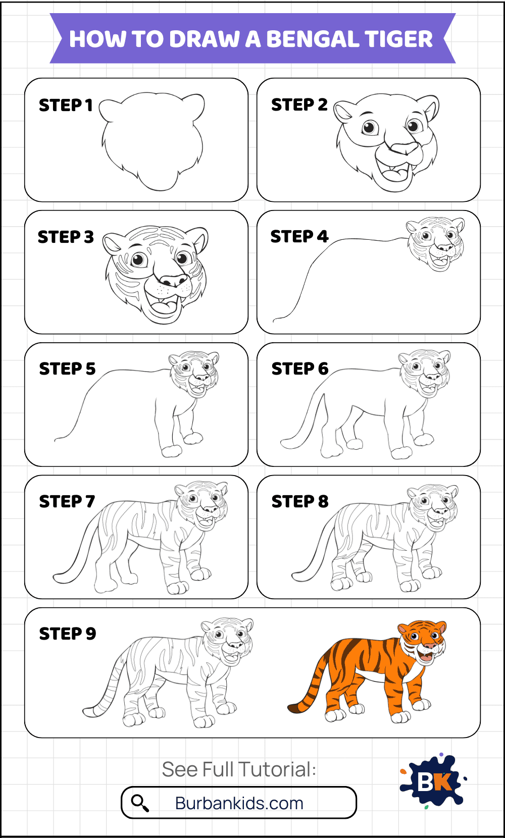 How To Draw A Bengal Tiger How To Draw A Bengal Tiger