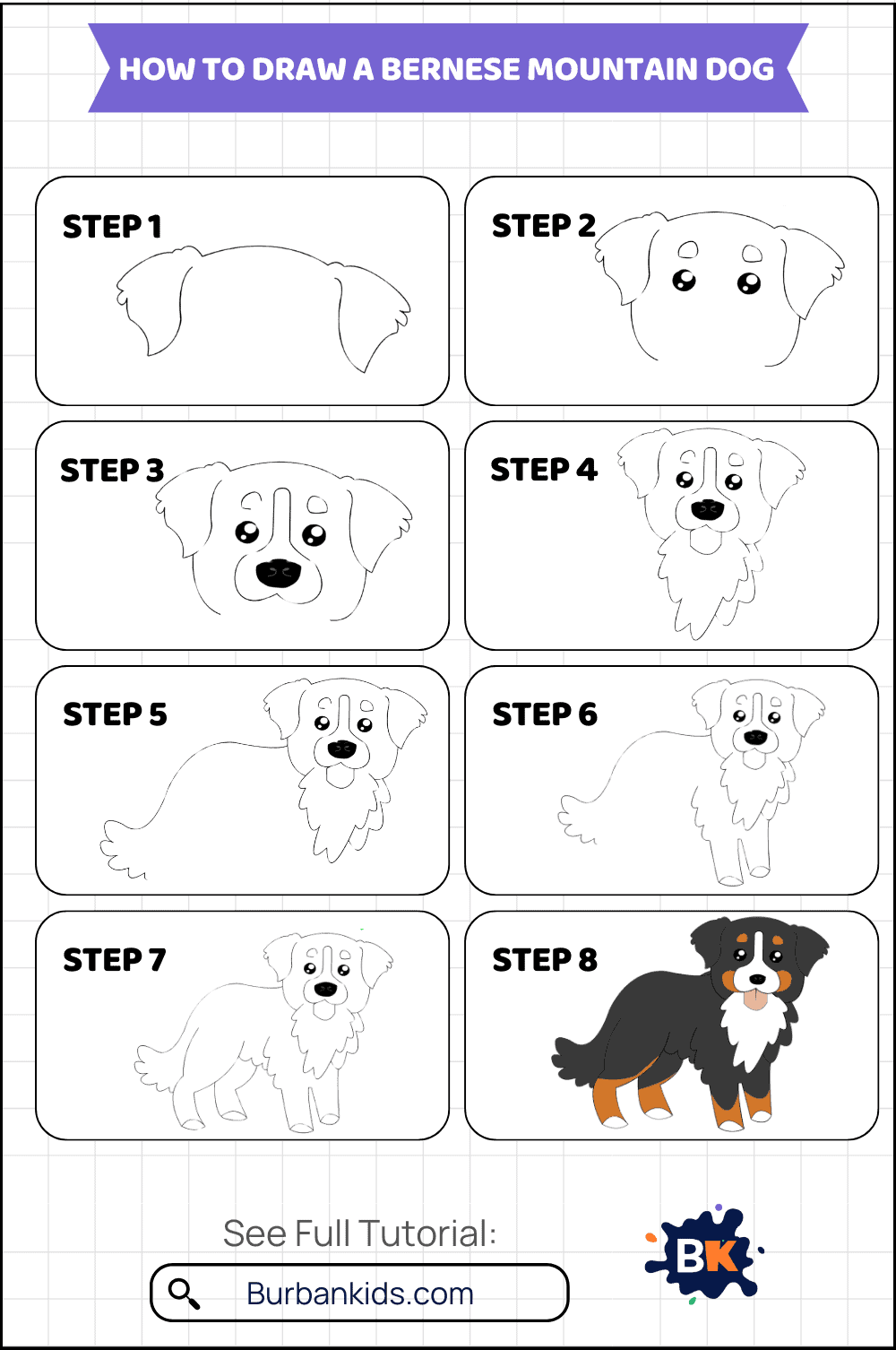 How To Draw A Bernese Mountain Dog How To Draw A Bernese Mountain Dog