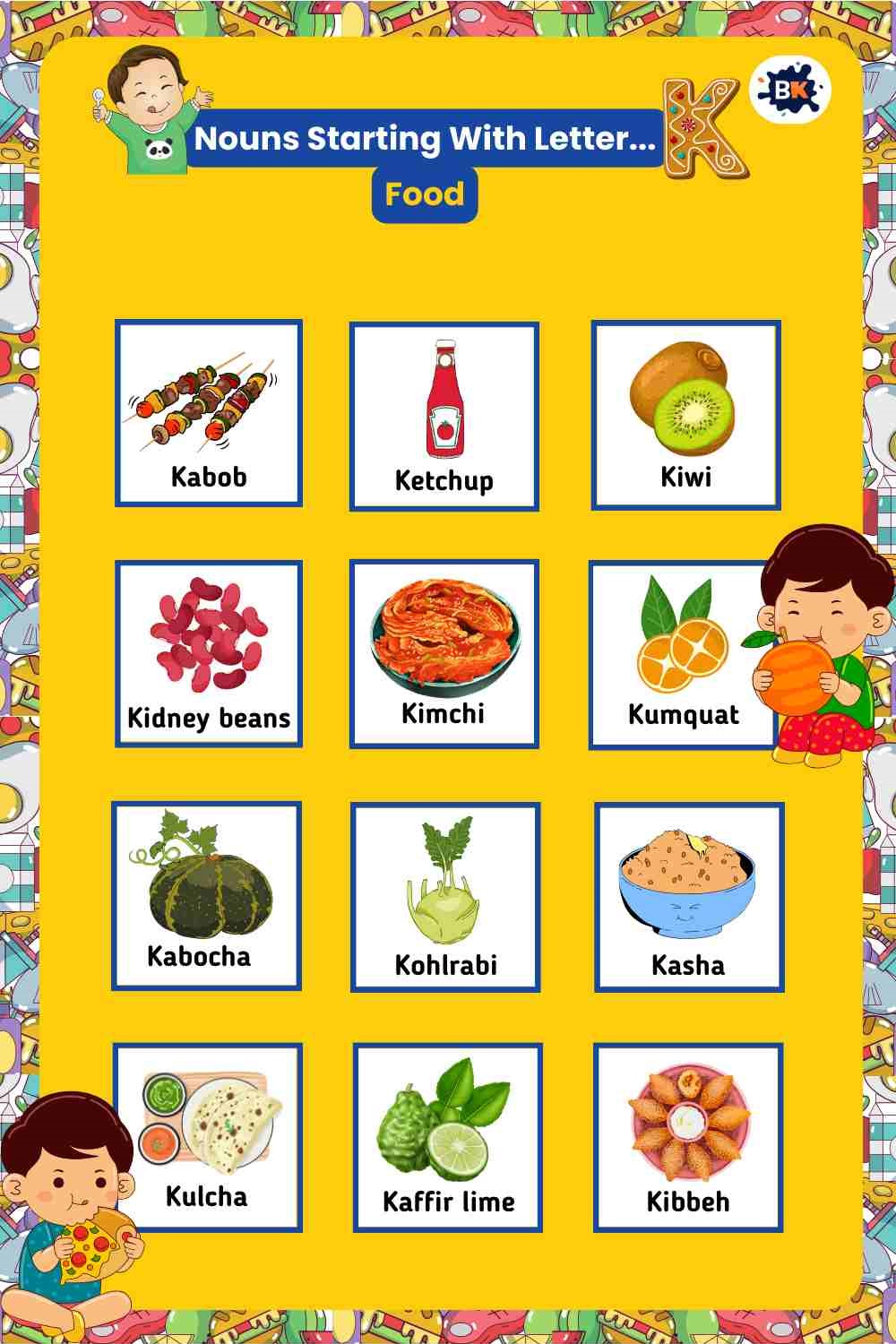 Nouns Starting With Letter K- Food For Kids Nouns Starting With Letter K- Food For Kids