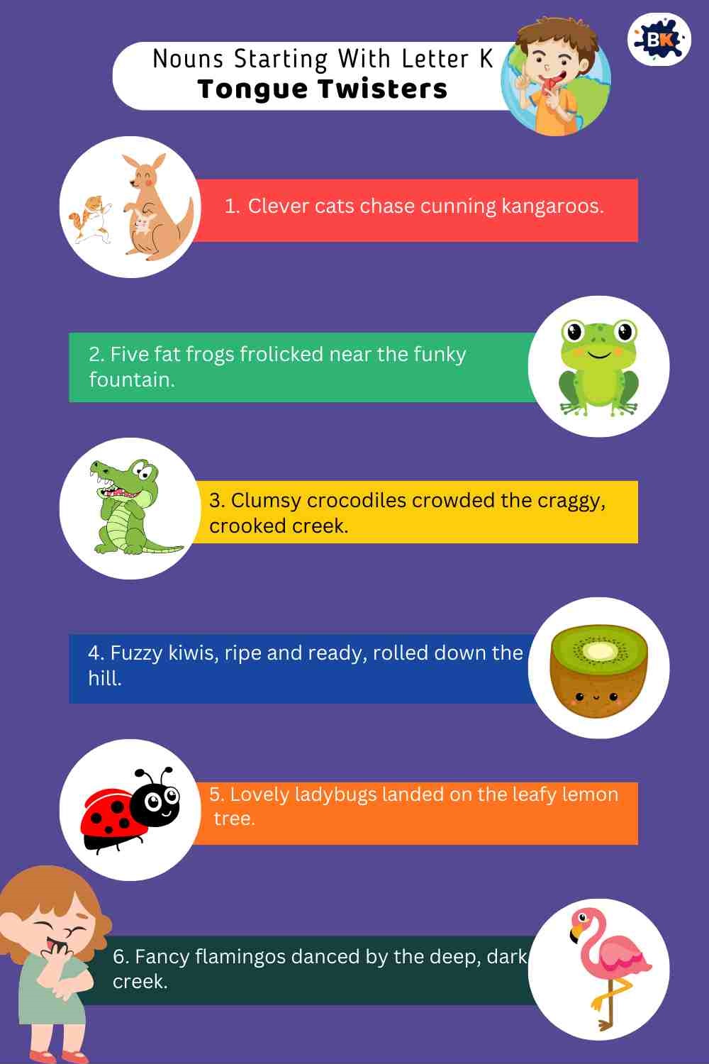 Nouns Starting With Letter K- Tongue Twisters For Kids Nouns Starting With Letter K- Tongue Twisters For Kids