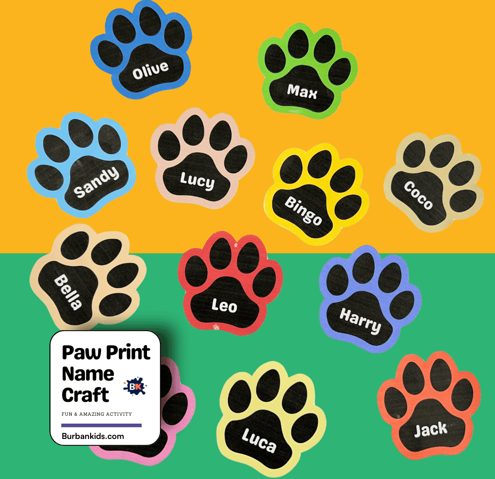 Paw Print Name Craft