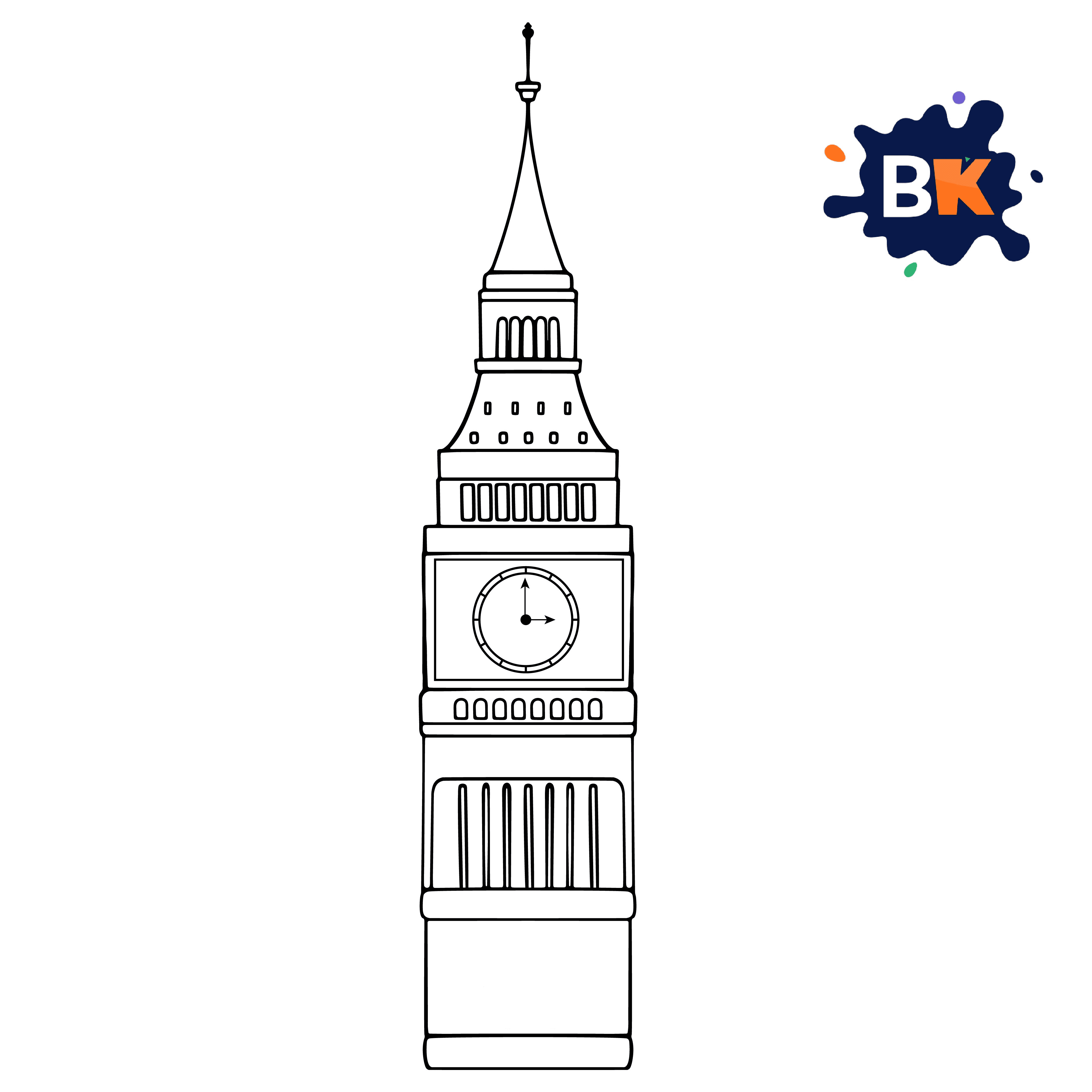 How to Draw Big Ben Step 9 How to Draw Big Ben Step 9