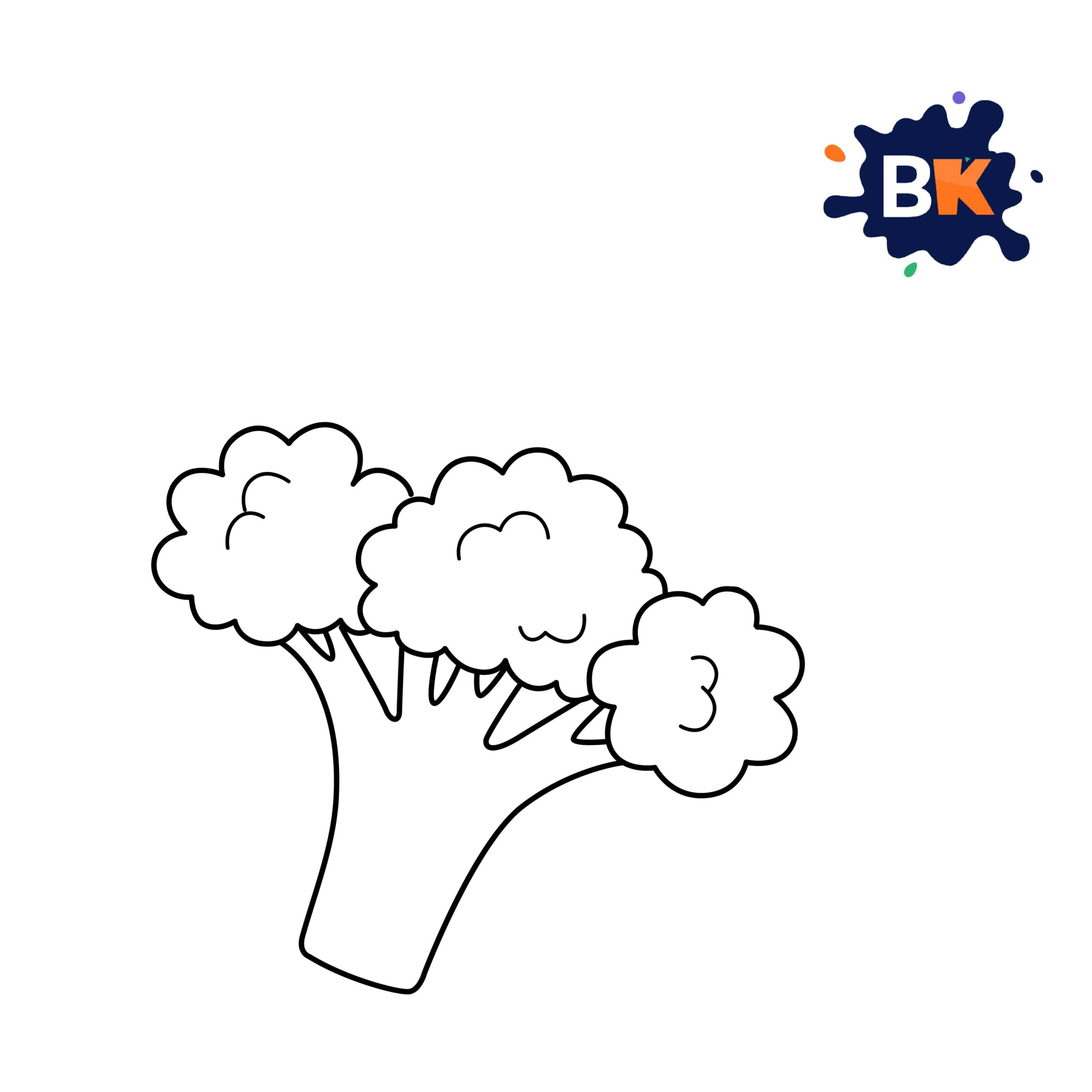 How to Draw a Broccoli Step 5 How to Draw a Broccoli Step 5