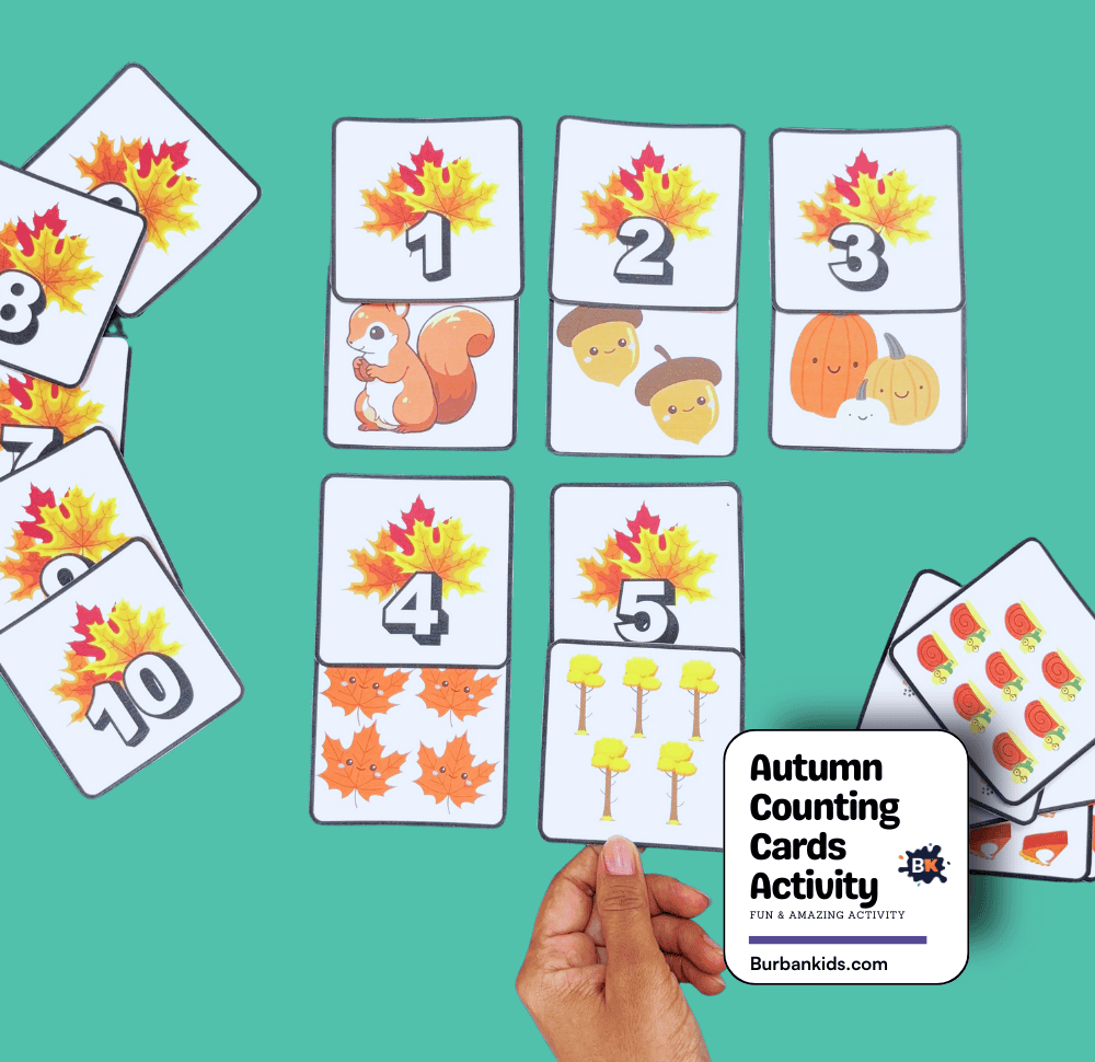 Autumn Counting Cards Activity