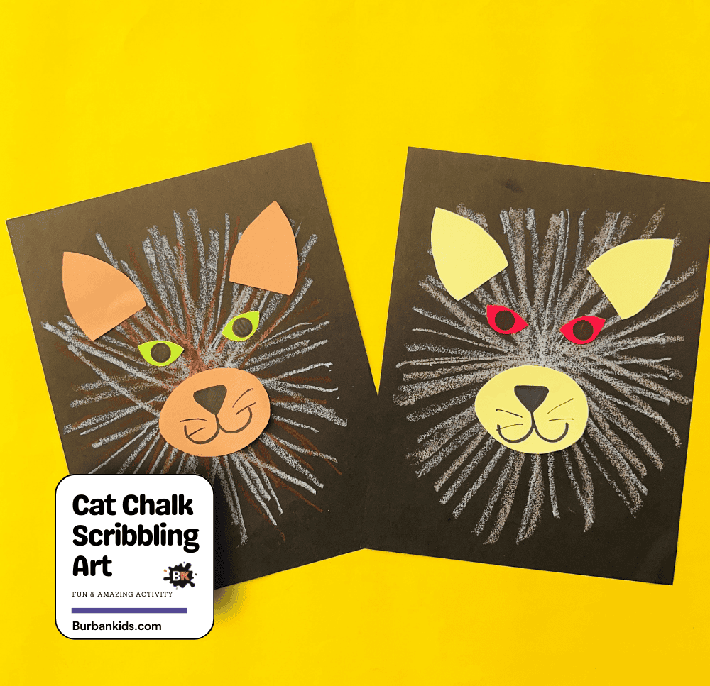 Cat Chalk Scribbling Art Activity
