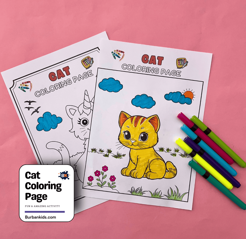 Cat Coloring Page Activity