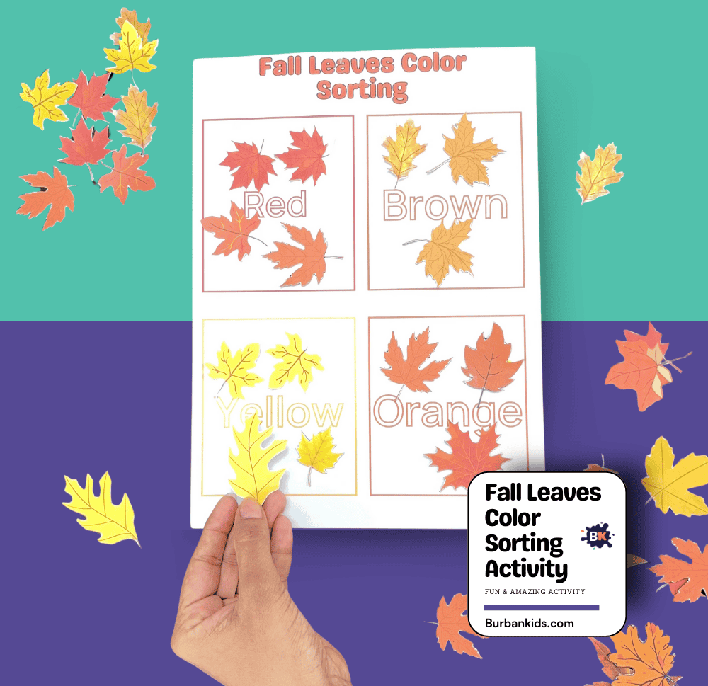 Fall Leaves Color Sorting Activity