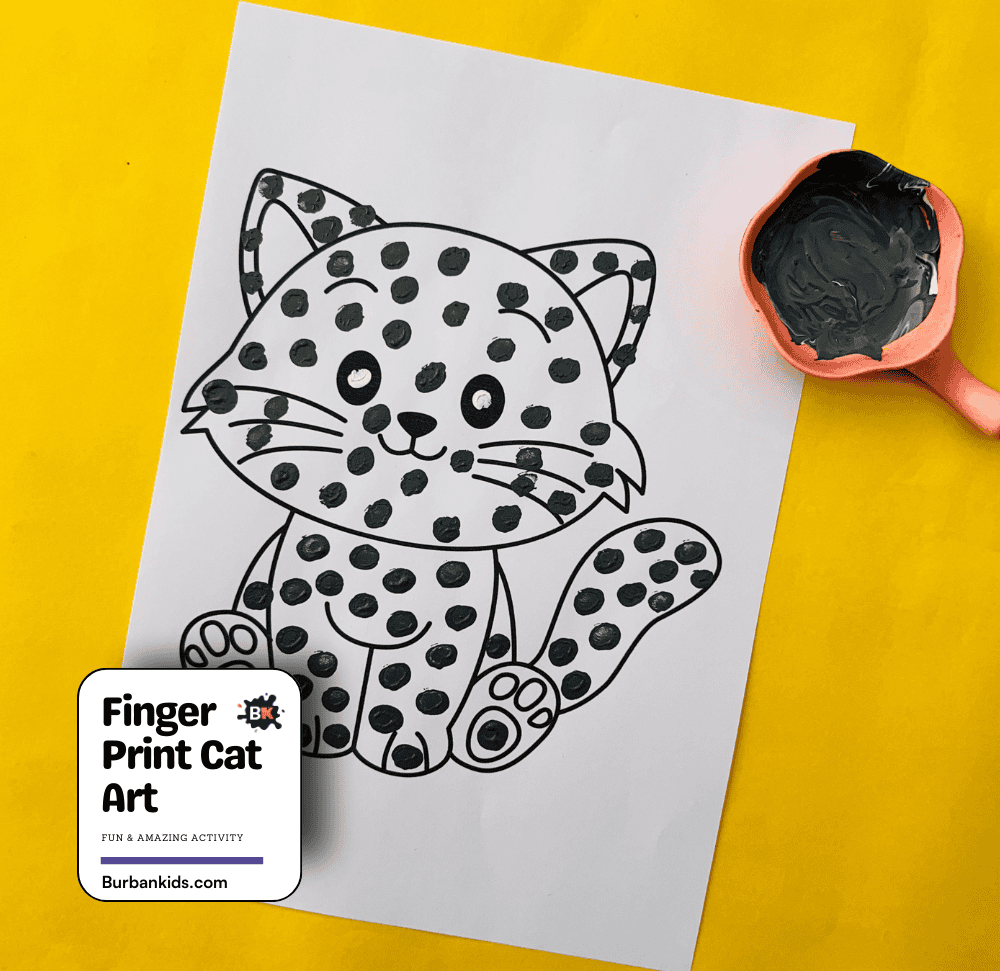Finger Print Cat Art