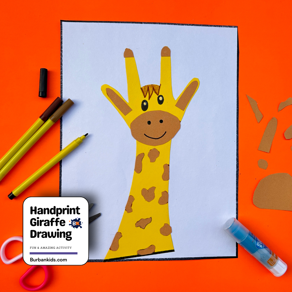 Handprint Giraffe Drawing Handprint Giraffe Drawing