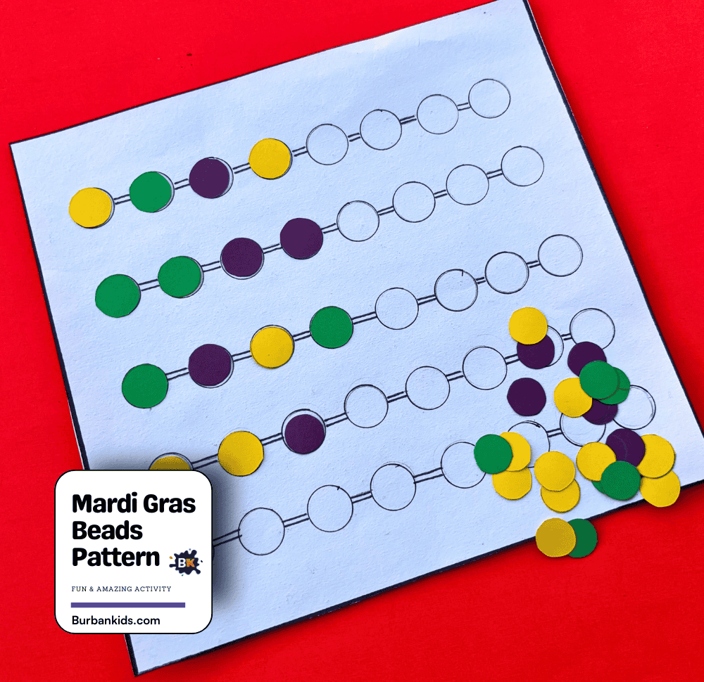 Mardi Gras Beads Pattern Activity