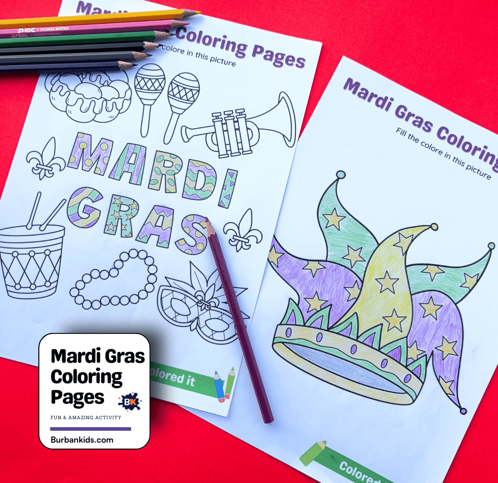 Mardi Gras Coloring Pages Activity