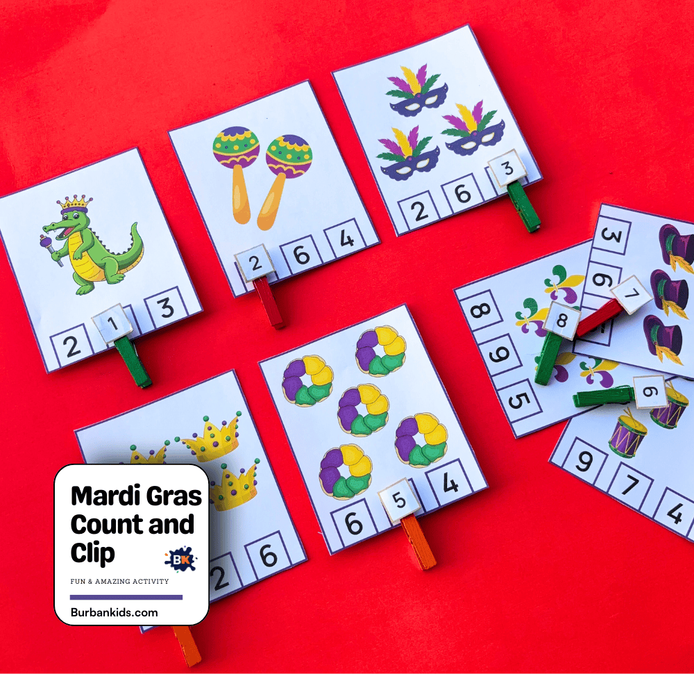 Mardi Gras Count and Clip Activity