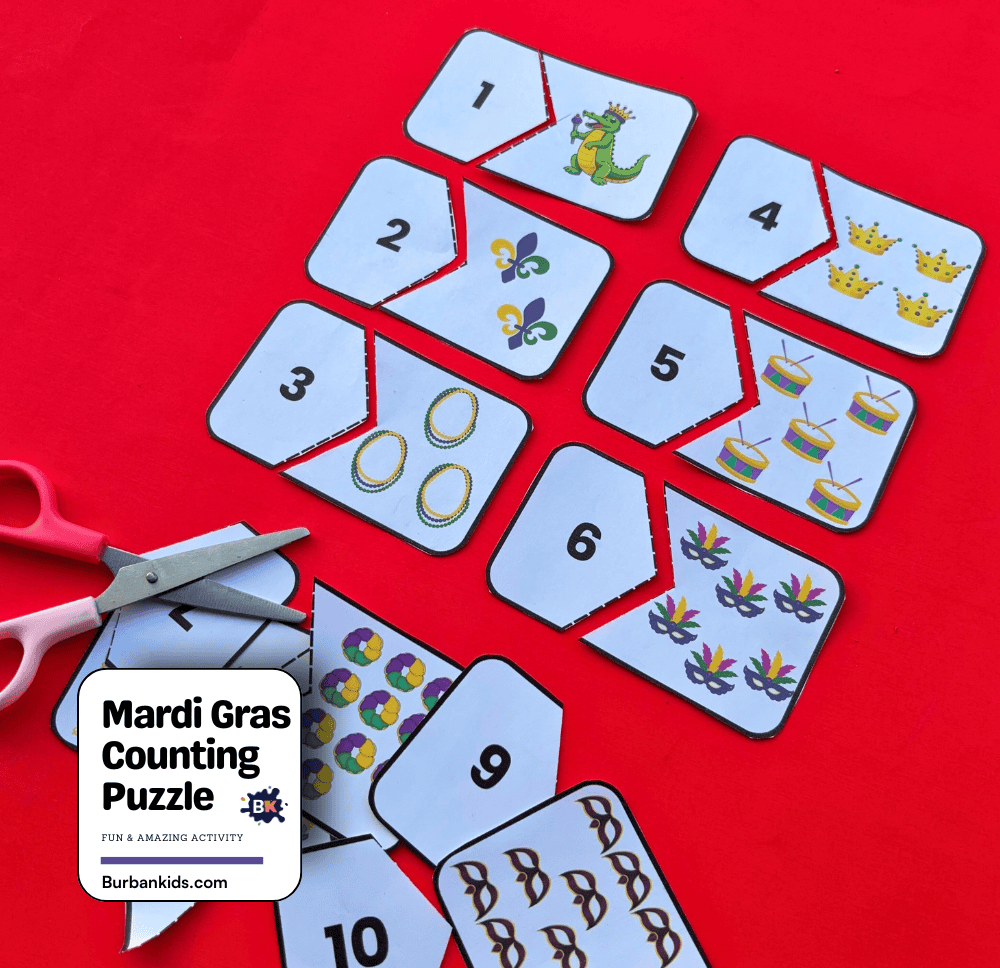 Mardi Gras Counting Puzzle Activity