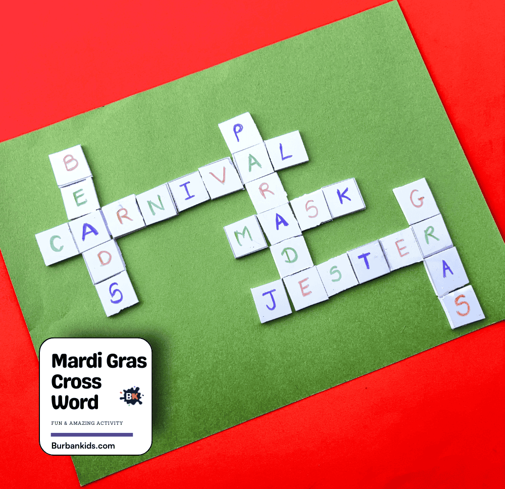 Mardi Gras Cross Word Activity