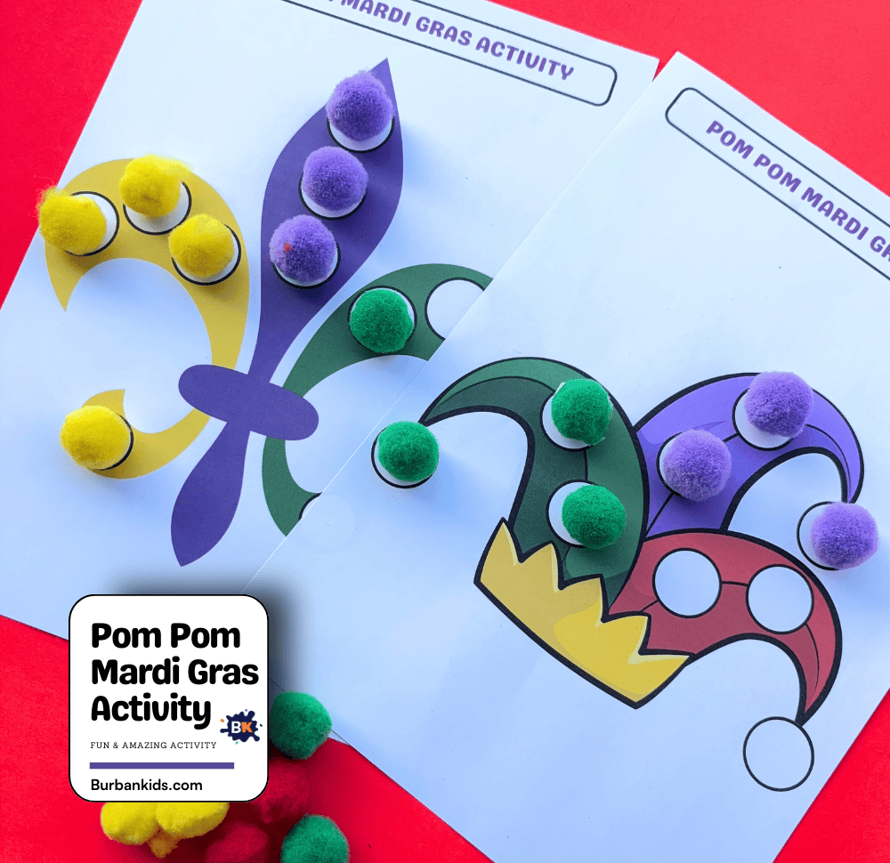 Pom Pom Mardi Gras Activity