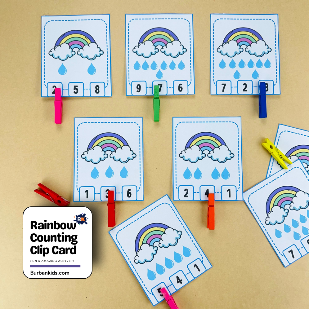 Rainbow Counting Clip Card Rainbow Counting Clip Card