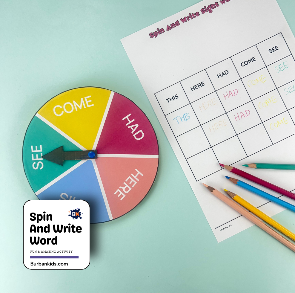 Spin And Write Word Spin And Write Word