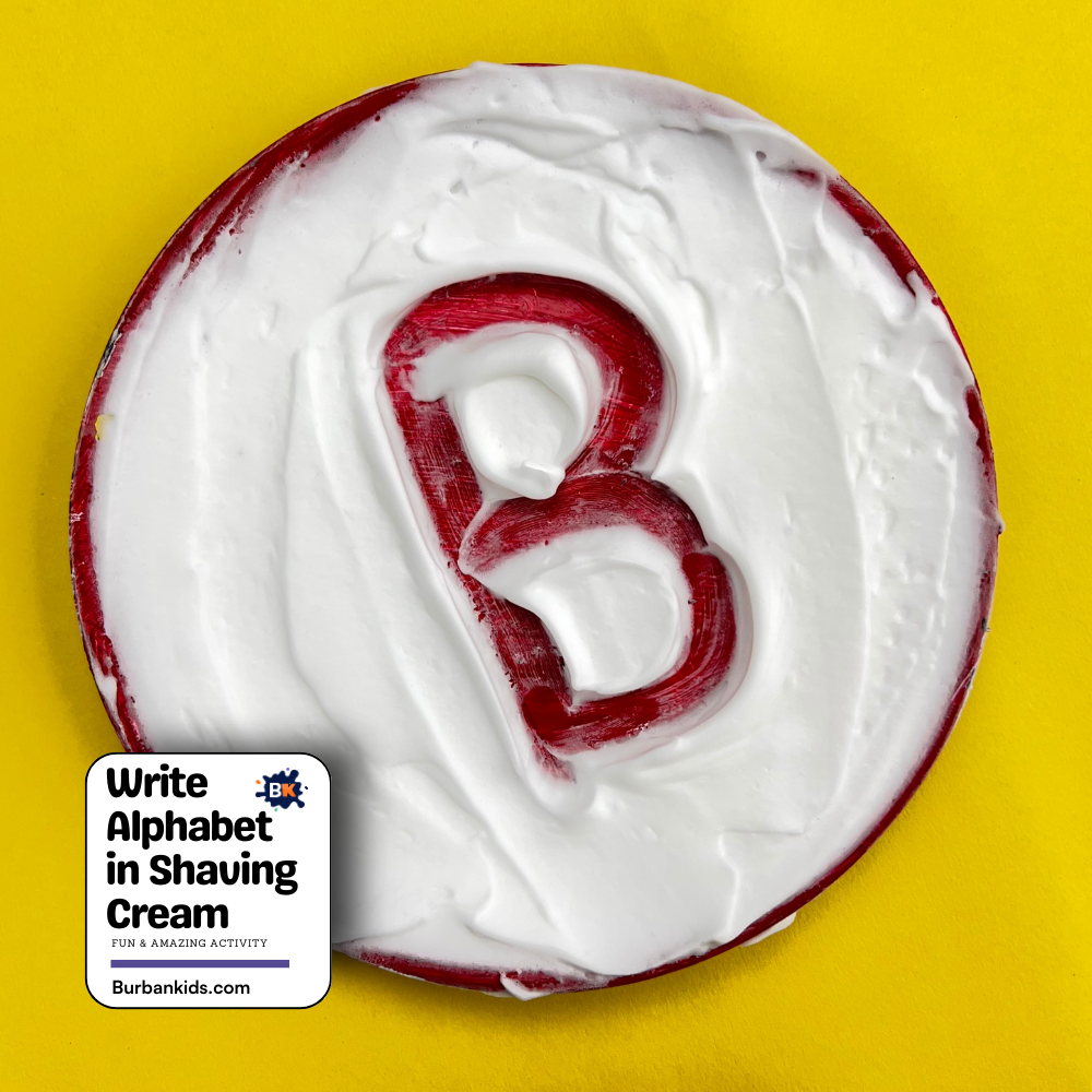Write-Alphabet-in-Shaving-Cream Shaving Foam writing