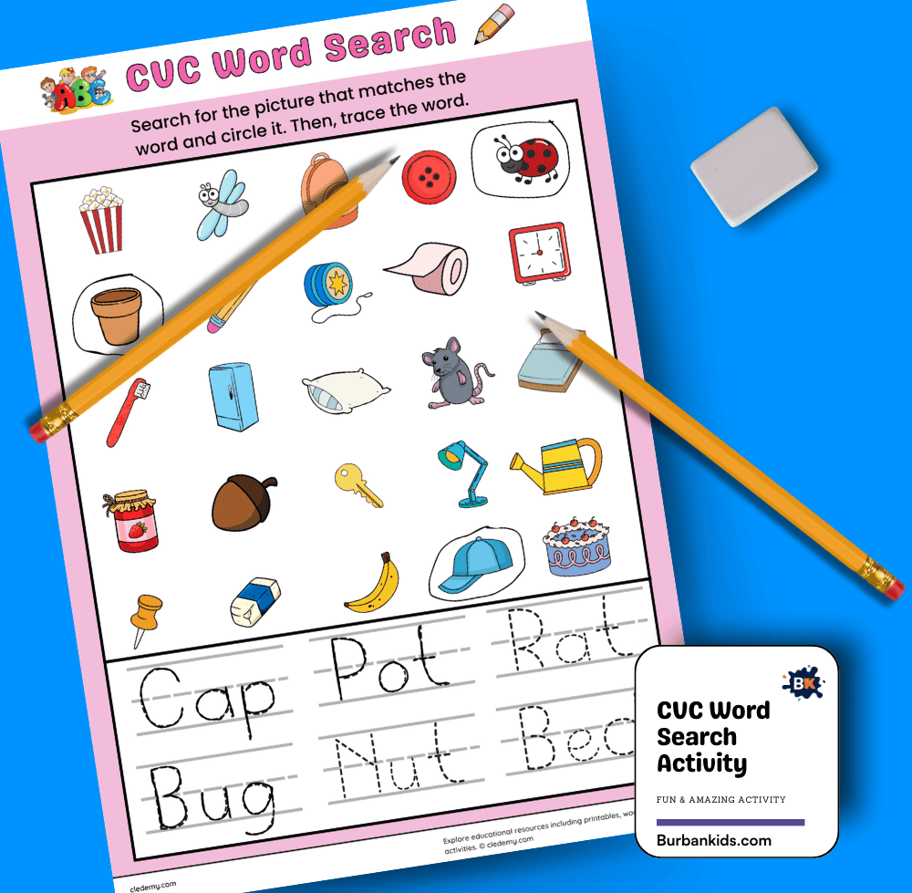 CVC Word Search Activity