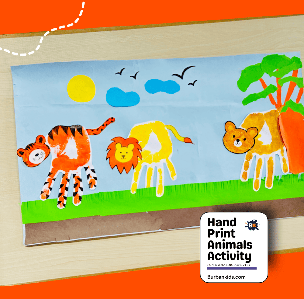 Hand Print Animals Activity