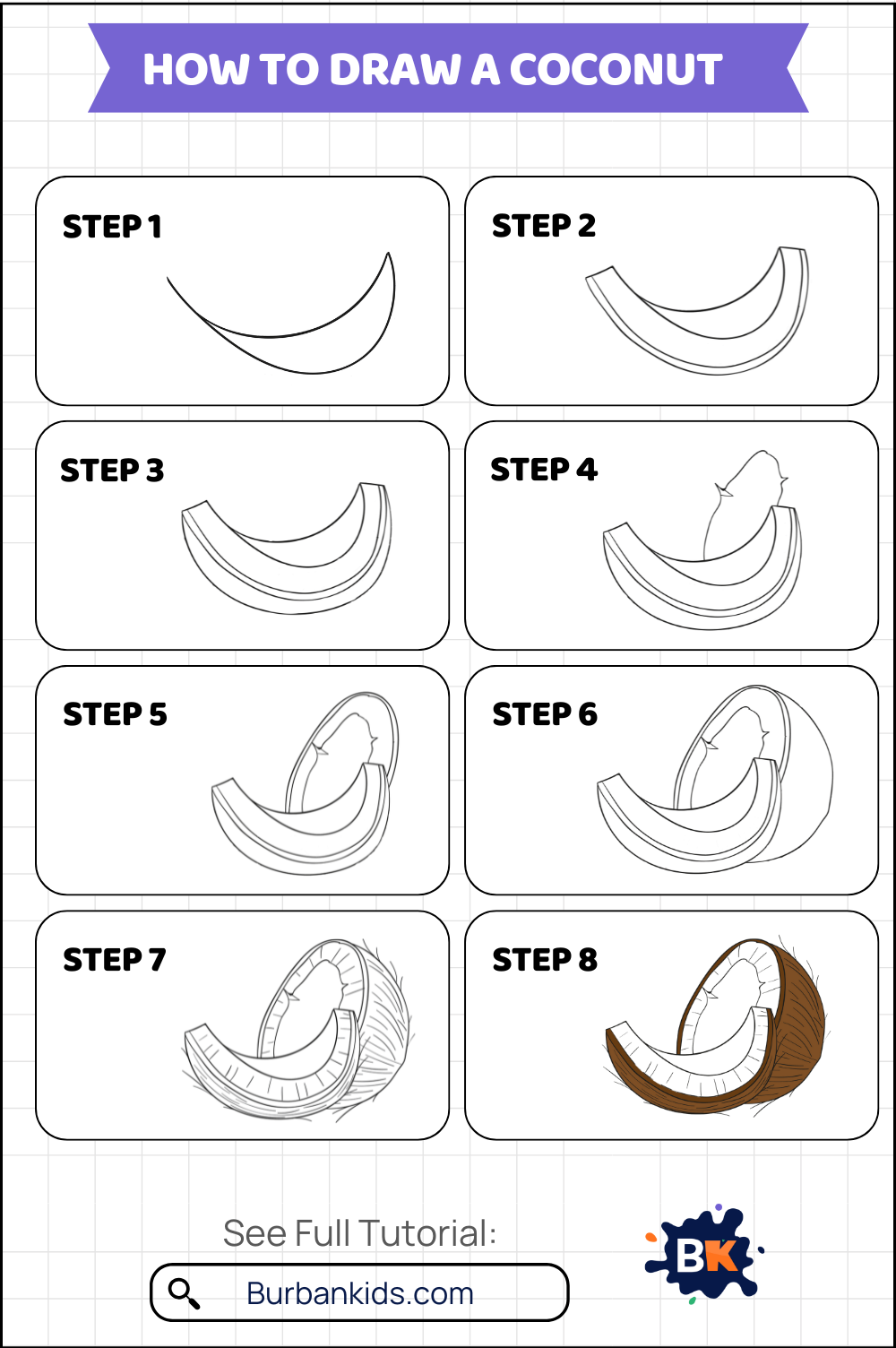 How To Draw A Coconut How To Draw A Coconut
