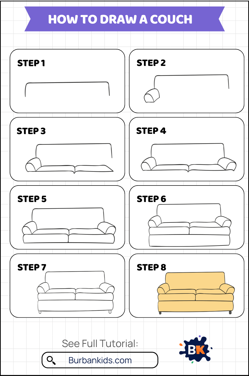 How To Draw A Couch How To Draw A Couch