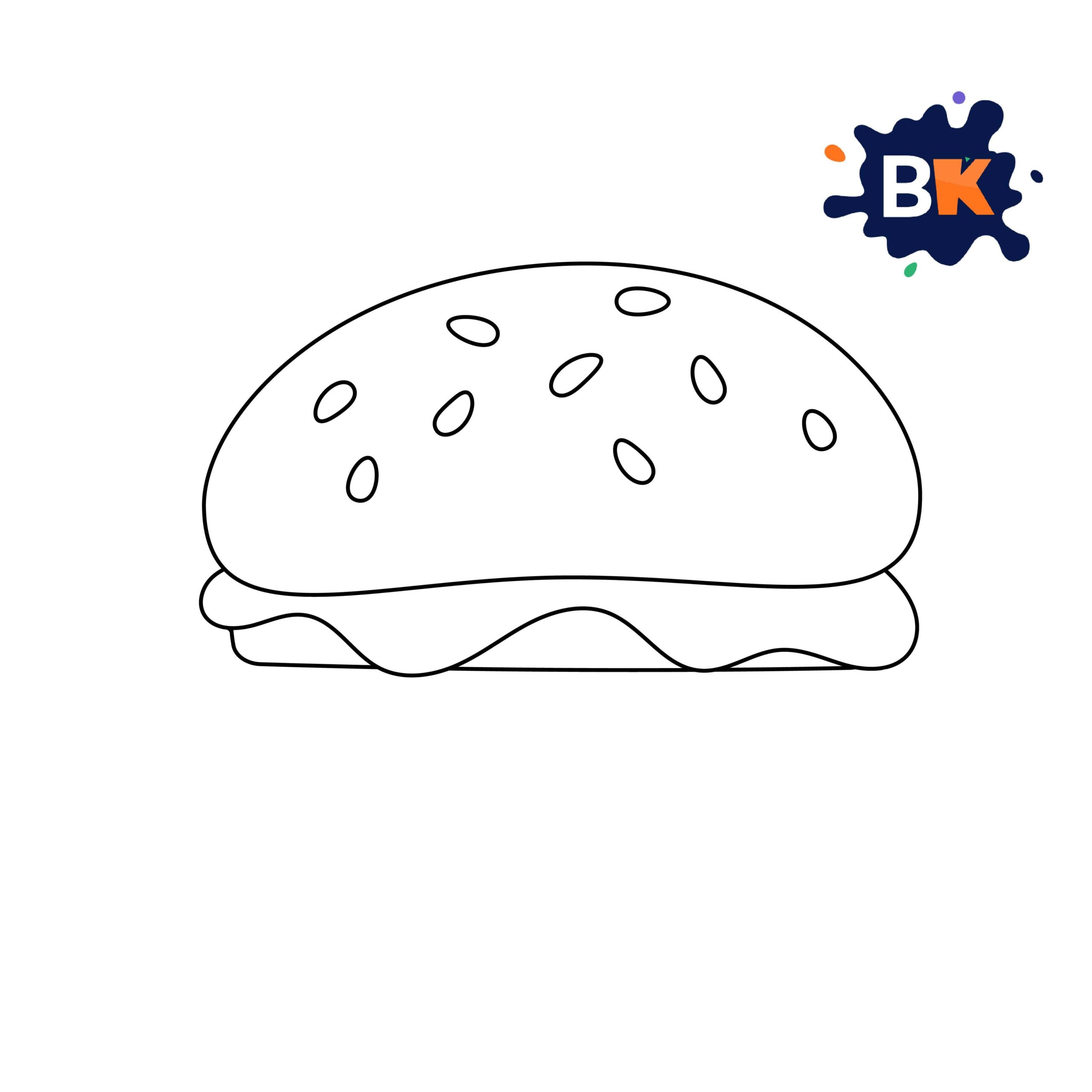 How to Draw a Burger Step 4 How to Draw a Burger Step 4