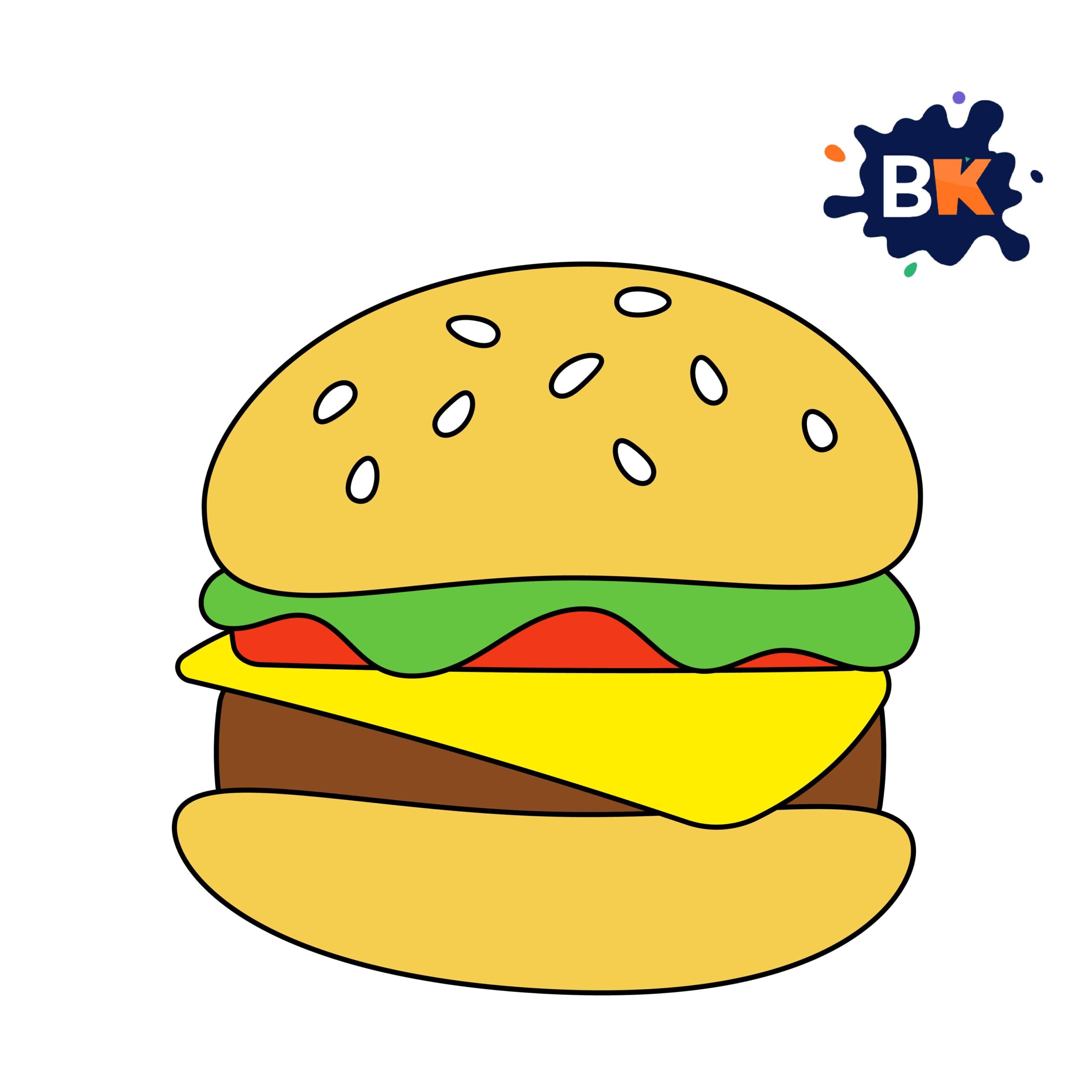 How to Draw a Burger Step 8 How to Draw a Burger Step 8