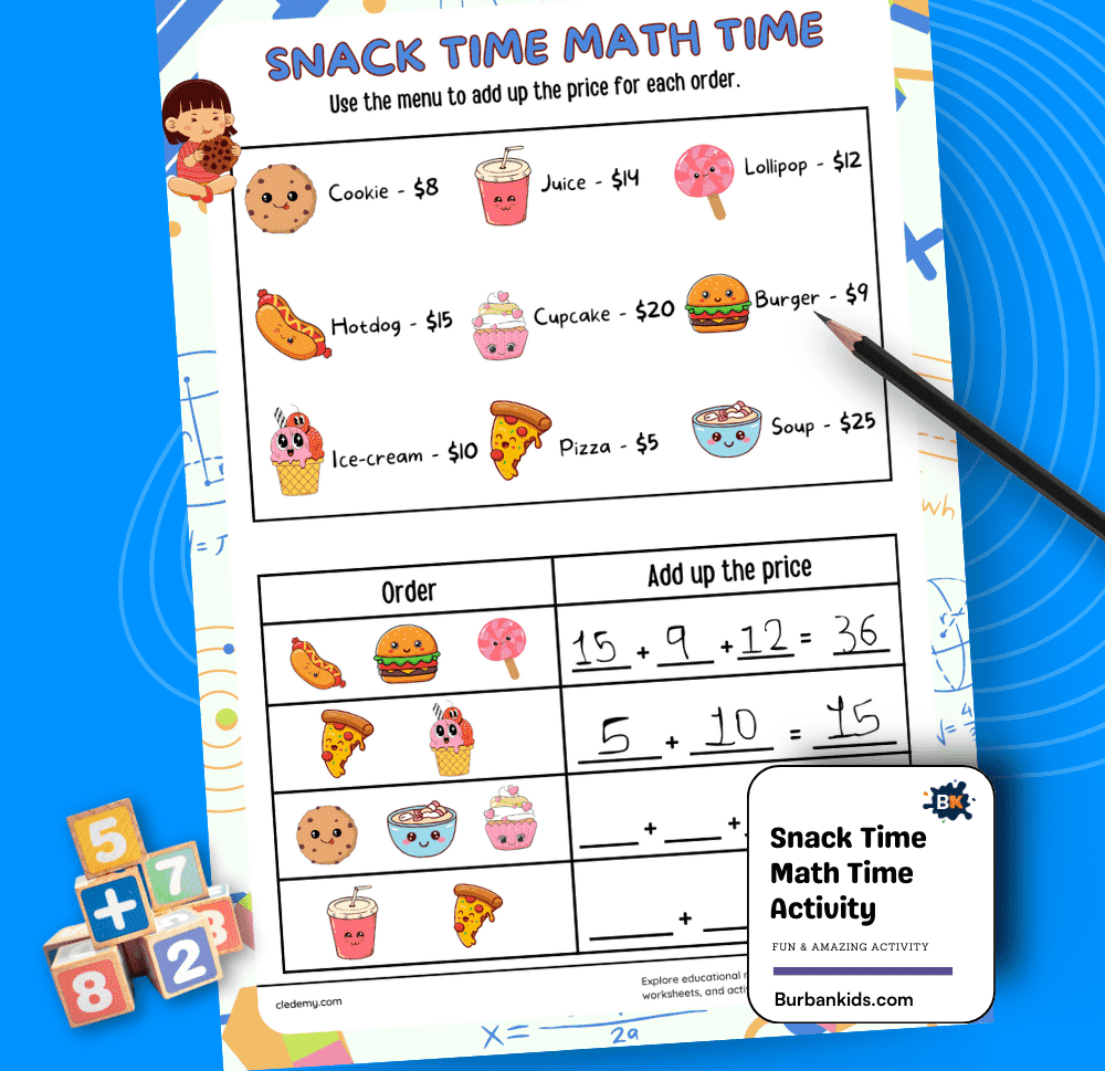 Snack Time Math Time Activity
