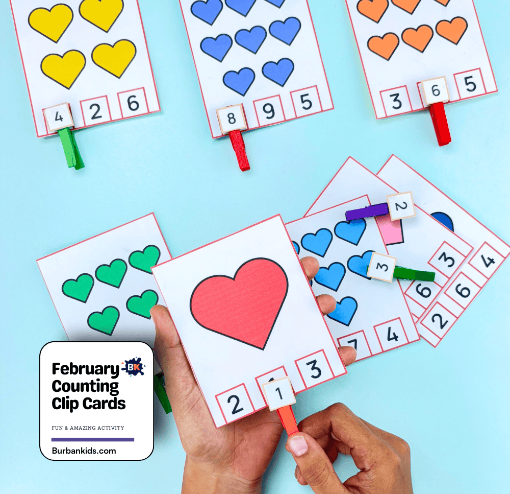 February Counting Clip Cards